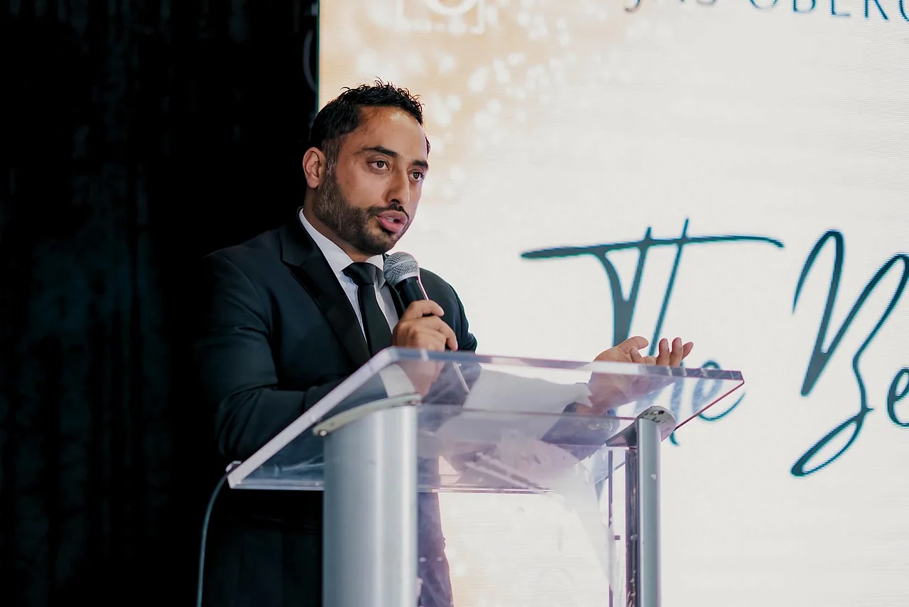 Speaker at a podium during an event